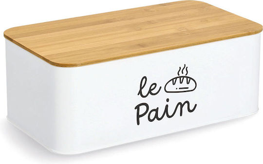 Zeller Ψωμιέρα με Καπάκι από Bamboo σε Λευκό Χρώμα 33.8x19.3x12.5cm Zeller Ψωμιέρα με Καπάκι από Bamboo σε Λευκό Χρώμα 33.8x19.3x12.5cm