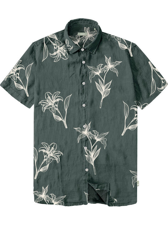 Short-sleeved Cotton Shirt Green