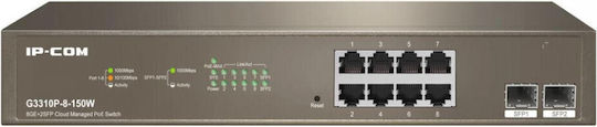 IP-COM G3310P-8-150W Managed L2 PoE+ Switch με 8 Θύρες Gigabit (1Gbps) Ethernet και 2 SFP Θύρες