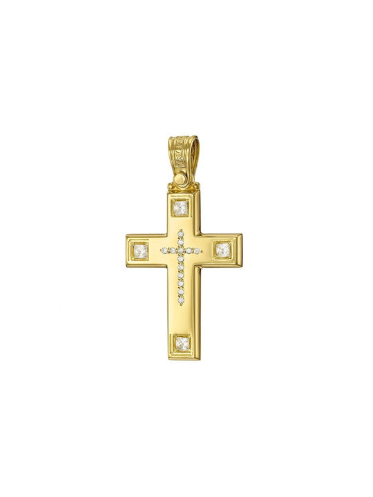 Triantos Femeiesc Aur Cruce 14K