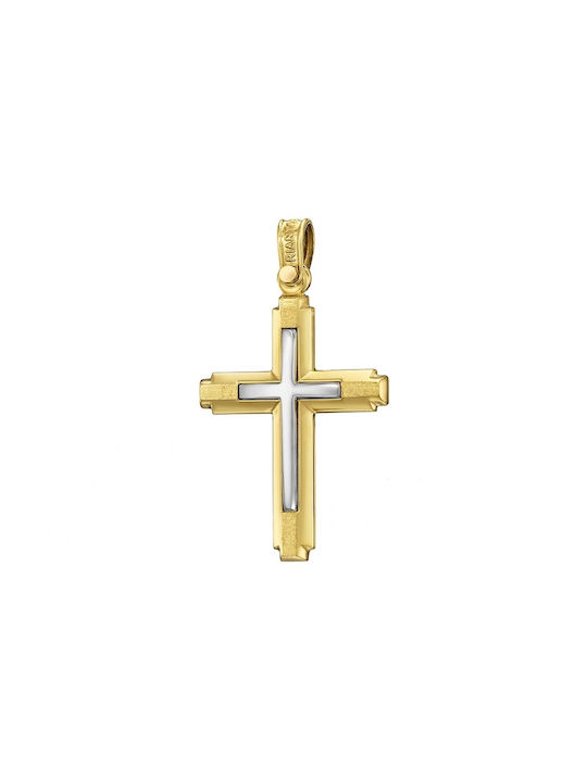 Triantos Gold Cross 14K Δίχρωμος