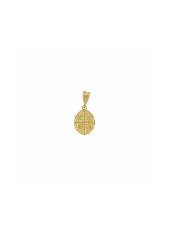 Kontopoulos Pendant Kids Talisman Double Sided Constantine from Gold 14K KN-045