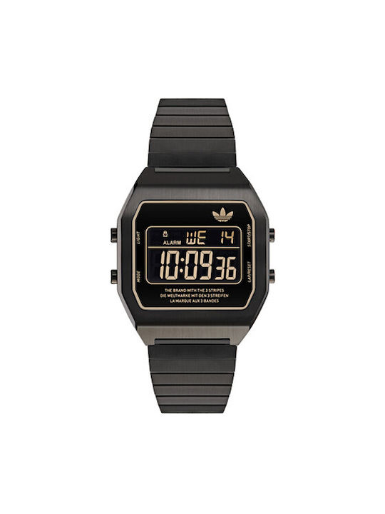 Adidas Digital Uhr mit Schwarz Metallarmband