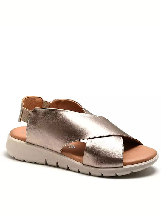 Valeria's Leather Women's Flat Sandals in Brown Color