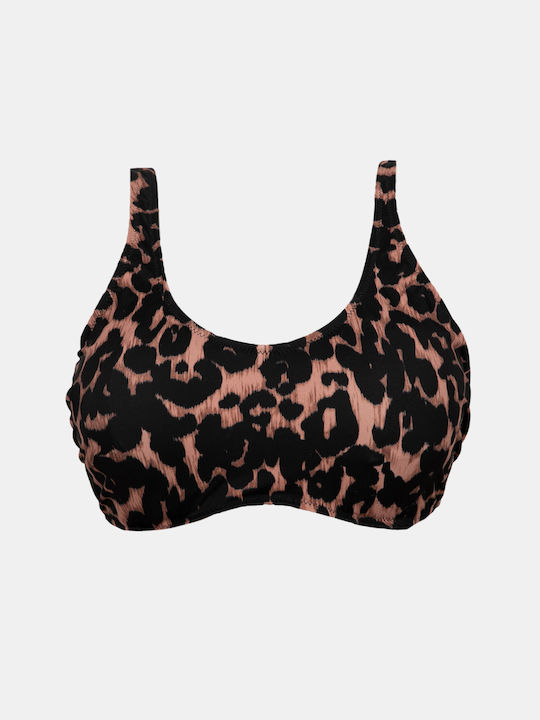 Women's Swimwear Bra Rock Club Big Bust Animal Print Bikini Regular Fit Lycra Cup D