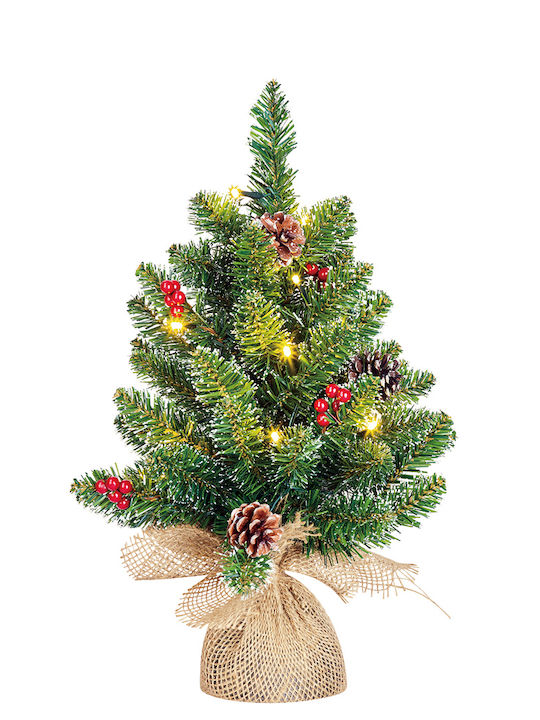 Christmas Decorative Plastic Tree Natural Appearance 42cm Battery Green