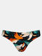 Art Print Bikini Slip Marineblau