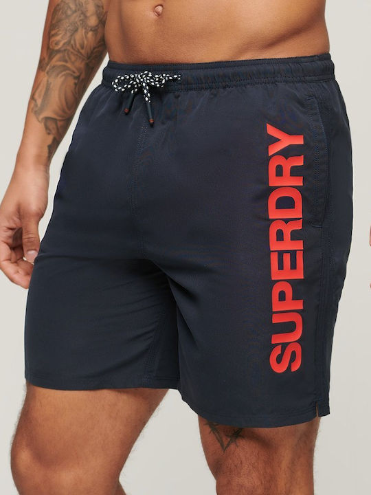 Superdry Sport Ανδρικό Μαγιό Σορτς Dark Blue με Σχέδια