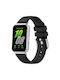 Samsung Galaxy Fit 3 Sm-r390 Metal Connector Liquid Glossy Silicone Watch Band Black