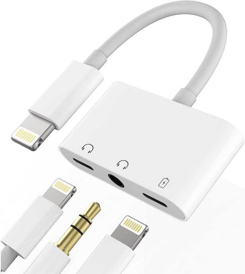 Apple Μετατροπέας Lightning male σε 3.5mm / Lightning female Λευκό 1τμχ 1000-42170140