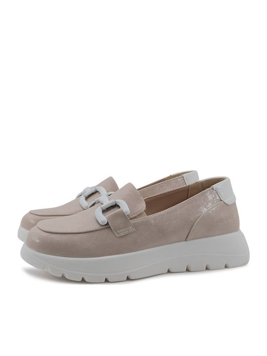 Women's Loafers in Beige Color