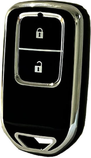 Car Key Cover Case made of with 2 Buttons for Honda in Black Color
