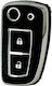 Car Key Cover Case made of with 2 Buttons for Nissan in Black Color