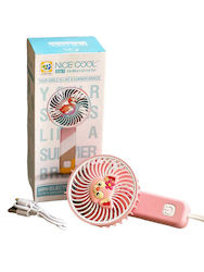 Electric Handheld Fan Pink Cool 3