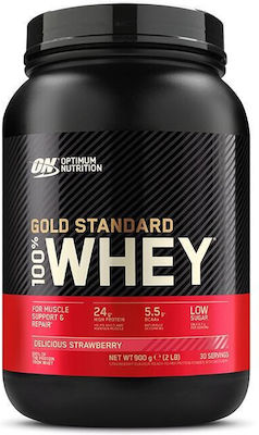 Optimum Nutrition Gold Standard 100% Whey Proteină din Zer cu Aromă de Căpșuni 900gr