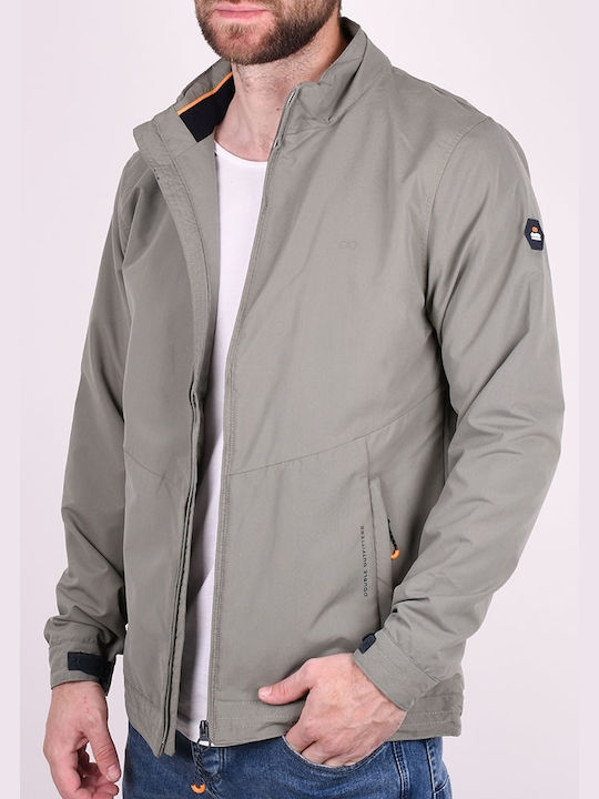 Double Herren Jacke Lässig Haki