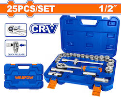 Wadfow Ratchet and Socket Set 1/2 Inch 25 Pieces Wadfow Ratchet and Socket Set 1/2 Inch 25 Pieces