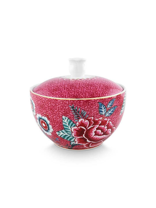 PiP Studio Vase for Sugar / Coffee / Tea with Lid made of Porcelain Pink 350ml