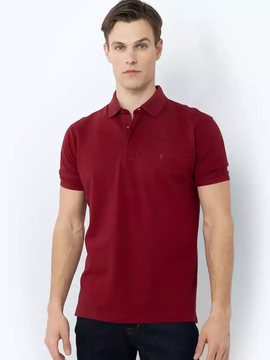 The Bostonians Bluza pentru bărbați cu mâneci scurte Polo BORDO