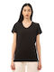 Be:Nation Women's T-shirt with V Neckline Black