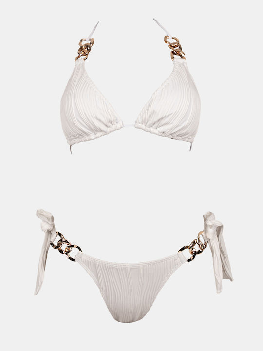 Rock Club Set Bikini Τριγωνάκι με Αφαιρούμενη Ε...