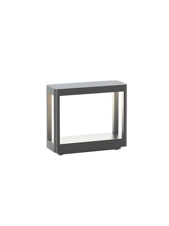 Zambelis Lights Outdoor Floor Lamp Small Post LED 8W with Warm White Light IP65 Gray