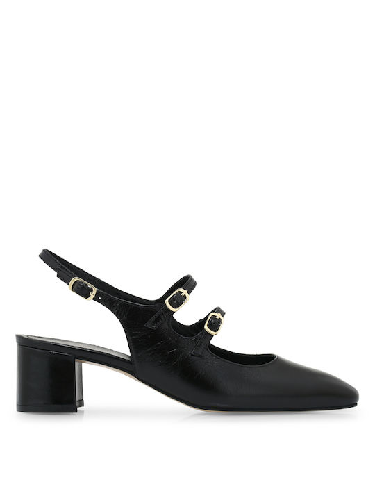 Tsakiris Mallas Leather Black Medium Heels