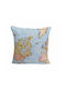 Decocraft Perna De Canapea Worldmap Albastru 45x45cm (Diverse Culori)