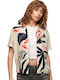 Beach Resort Shirt Women's Short Sleeve Shirt Ecru