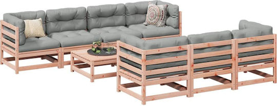Set Cameră De Zi Pentru Exterior 8 Piese Gri Cu Perne