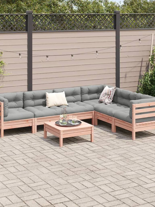 vidaXL Garden & Outdoor Furniture Sets Living Room Set 7 Pieces Grey with Pillows