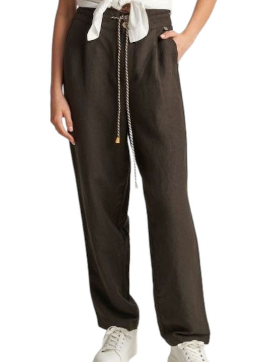 Attrattivo Damen Leinen Hose Chocolate