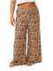 Women's Fabric Trousers with Elastic Brown
