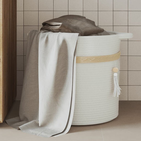 vidaXL Storage Basket Fabric White 38x38x36cm 1pcs