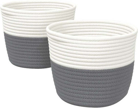 vidaXL Coș de Depozitare Tesatura Gri 24x24x18cm 2buc