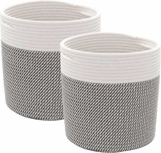 vidaXL Καλάθι Αποθήκευσης Υφασμάτινο Γκρι 28x28x28cm 2τμχ
