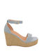 Morena Spain Women's Ankle Strap Platforms Blue