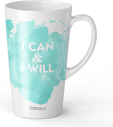 Babaco Positive Vibes Κούπα Κεραμική Λευκή 450ml