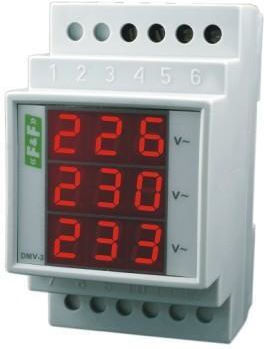 F&F Digital Spannungsmesser Elektrische Messgeräte Schiene Dreiphasig DMV-3