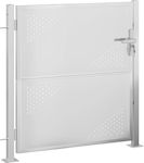 vidaXL Fence Gate in Silver Color 1.0x1.0m