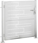 vidaXL Fence Gate in Silver Color 1.0x1.0m