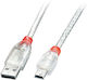 Lindy USB 2.0 Cablu USB-A - mini USB-B Transparent 1m 41782