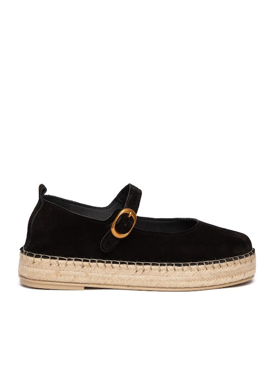 Komis & Komis Women's Leather Espadrilles Black