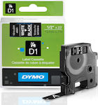 Dymo Label Maker Tape 7m x 12mm in Black Color 1pcs