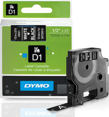 Dymo Label Maker Tape 7m x 12mm in Black Color 1pcs