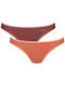 Go Mini Βαμβακερά Women's Brazil 2Pack with Lace Colorful