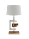 Zen Collection Metal Table Lamp with White Shade and Gold Base