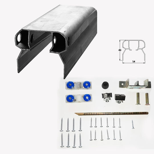Aluminum Rail Mechanism Aluminum Rail Fittings Set Niko-helm Hellas 03.408 45h Length 160cm Single leaf Sliding door Sliding door Sheet weight Up to 60 kg