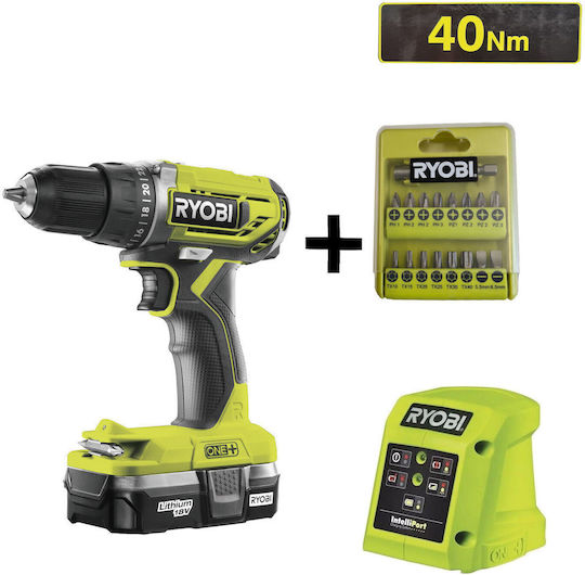 Ryobi Κρουστικό Δραπανοκατσάβιδο Μπαταρίας 18V 1x1.3Ah
