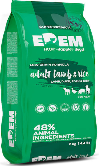 2kg Dry Food for Adult Dogs with Lamb and Rice